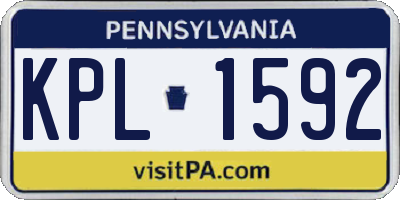 PA license plate KPL1592