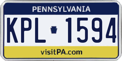 PA license plate KPL1594