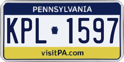 PA license plate KPL1597