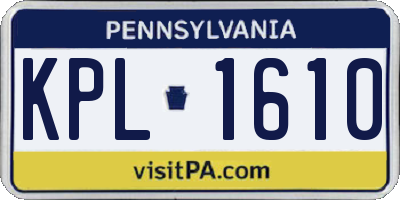PA license plate KPL1610