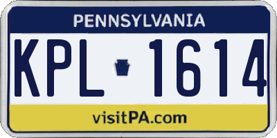 PA license plate KPL1614