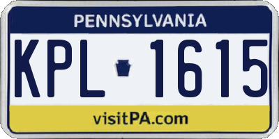 PA license plate KPL1615