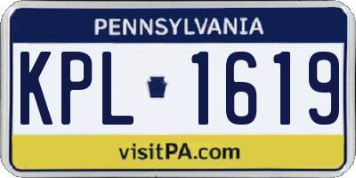 PA license plate KPL1619