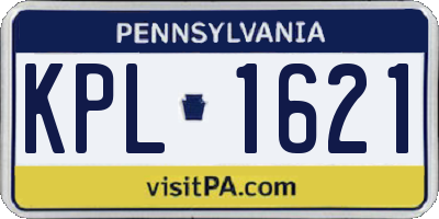 PA license plate KPL1621