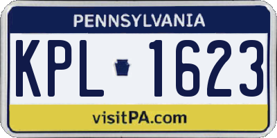 PA license plate KPL1623