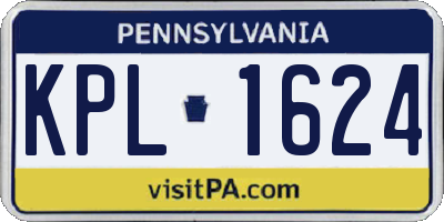 PA license plate KPL1624