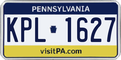 PA license plate KPL1627