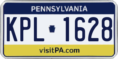 PA license plate KPL1628