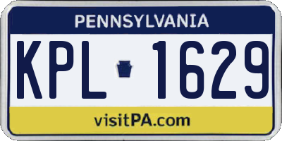 PA license plate KPL1629