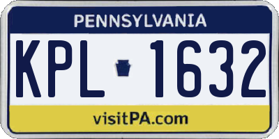 PA license plate KPL1632