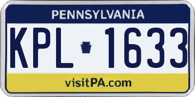 PA license plate KPL1633