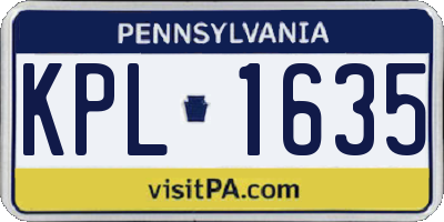 PA license plate KPL1635