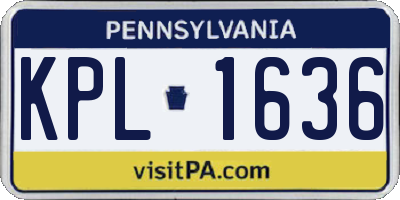 PA license plate KPL1636