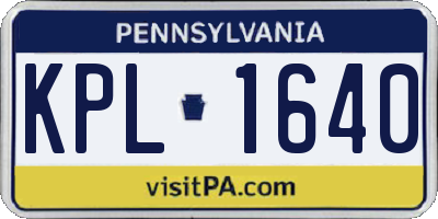 PA license plate KPL1640