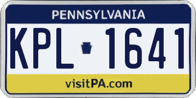 PA license plate KPL1641