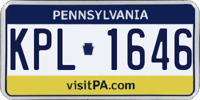 PA license plate KPL1646