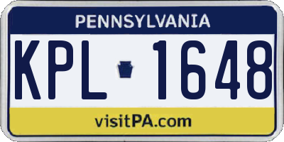 PA license plate KPL1648