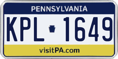 PA license plate KPL1649
