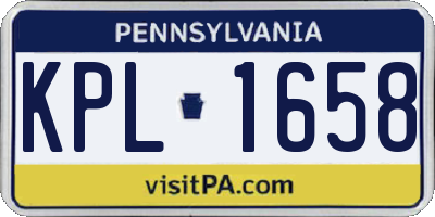 PA license plate KPL1658