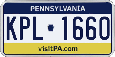 PA license plate KPL1660