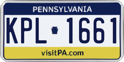 PA license plate KPL1661