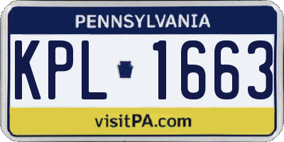 PA license plate KPL1663