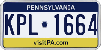 PA license plate KPL1664