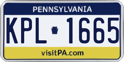 PA license plate KPL1665