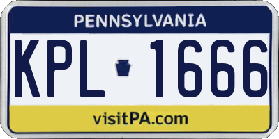 PA license plate KPL1666