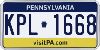 PA license plate KPL1668