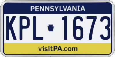 PA license plate KPL1673