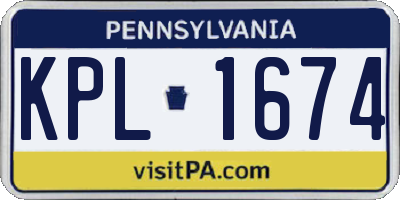 PA license plate KPL1674