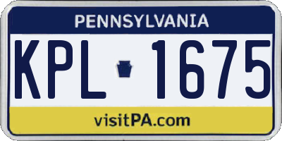 PA license plate KPL1675