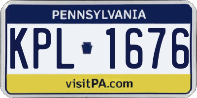 PA license plate KPL1676