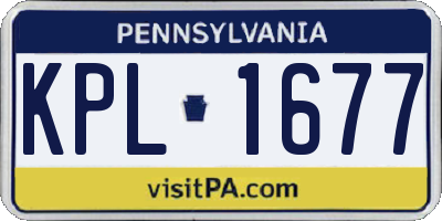 PA license plate KPL1677