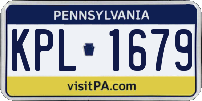 PA license plate KPL1679