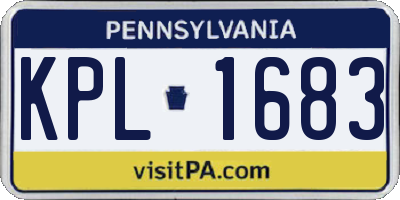 PA license plate KPL1683