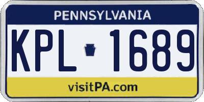 PA license plate KPL1689