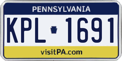 PA license plate KPL1691