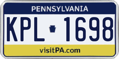 PA license plate KPL1698