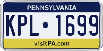 PA license plate KPL1699