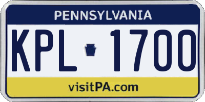 PA license plate KPL1700