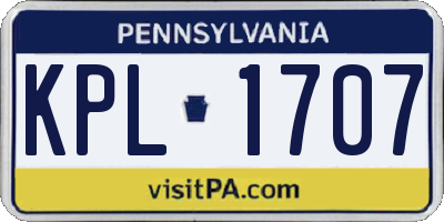 PA license plate KPL1707