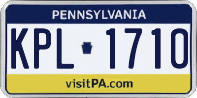 PA license plate KPL1710