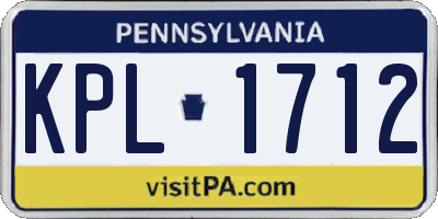 PA license plate KPL1712