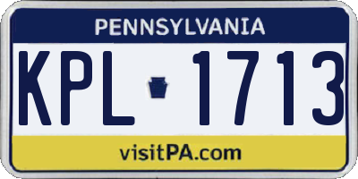 PA license plate KPL1713