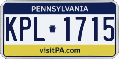 PA license plate KPL1715