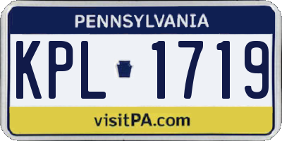 PA license plate KPL1719