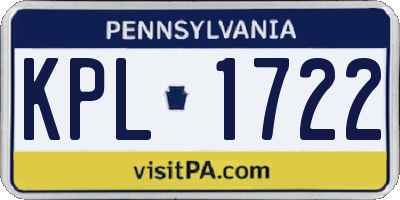 PA license plate KPL1722