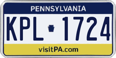 PA license plate KPL1724